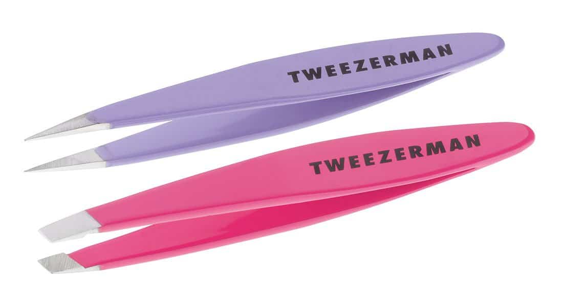 Combo of Slant and Point Tip Mini Tweezers from Tweezerman